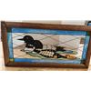 Image 4 : Small stained glass Loons window - 22x11"