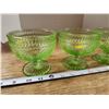 Image 3 : 4 Fancy green glass icecream bowls