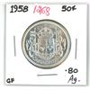 Image 1 : 1958 Canadian Silver half-dollar (GF-.80 Ag)
