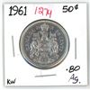 Image 1 : 1961 Canadian half-dollar (KW- .80 Ag)