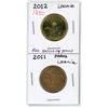 Image 1 : Lot of 2 (2011 Parks and 2012 Rev. Security Stamp) Canadian loonies