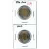 Image 1 : Lot of 2 ( 1996-2006 and 2009) Canadian toonies