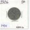 Image 1 : 1926 Canadian 5 cents; Near 6