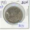 Image 1 : 1951 Canadian ND 50 cents; Silver