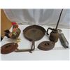 Image 1 : cast iron pan , oil dropper , iron heads