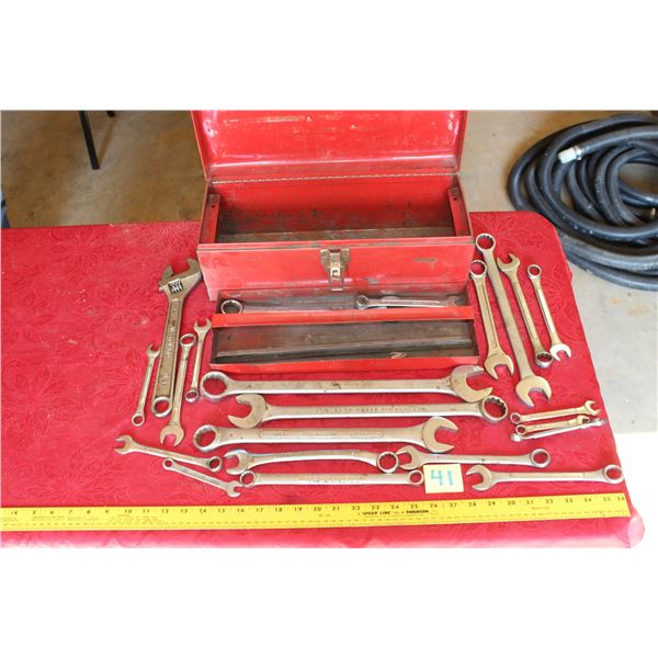 Tool box and assorted wrenches