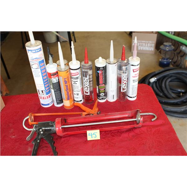 Assorted caulking and guns