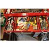 Image 3 : Metal tool Chest and stand, with assorted tools. (See pictures)