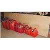 Image 1 : 2’x8’ plywood, assorted gas cans and storage pails.