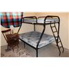Image 1 : Double/Twin bunk beds and mattresses, night stand, wooden chair, lamp & area rug