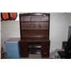 Image 1 : Wooden desk and hutch. (blue file cabinet not included)
