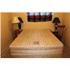 Image 1 : Queen size mattress and frame, 2 night stands, 2 lamps, wooden chair & floor lamp