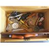 Image 3 : wooden tool case with assorted woodworking tools