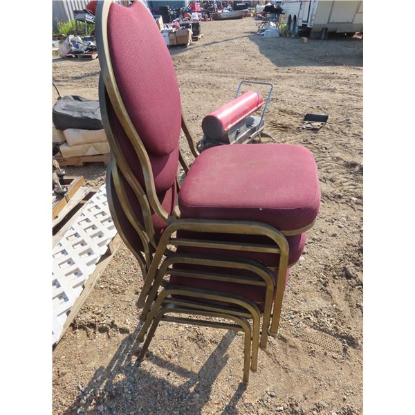 4 stackable padded chairs