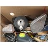 Image 6 : tire irons , Jepson grinder , hand tools , tapes