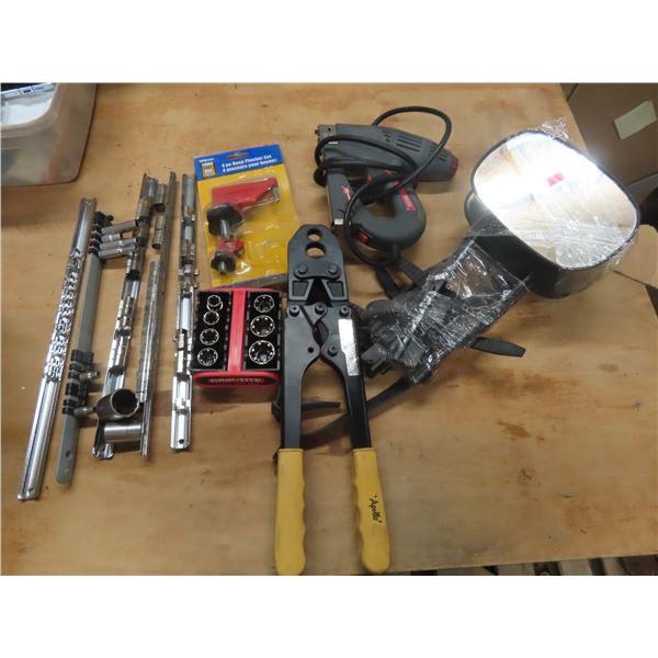 sockets and socket holders , pex pipe cutter , electric stapler