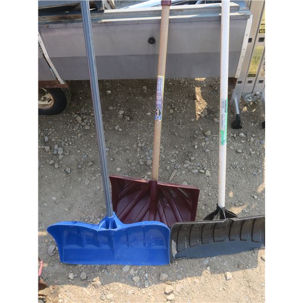 3 snow shovels