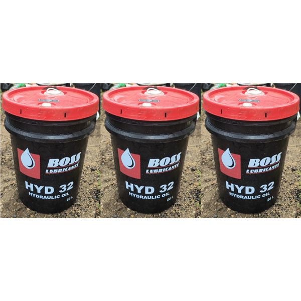 3x 5 gallon jugs of Boss HYD32 hydraulic oil