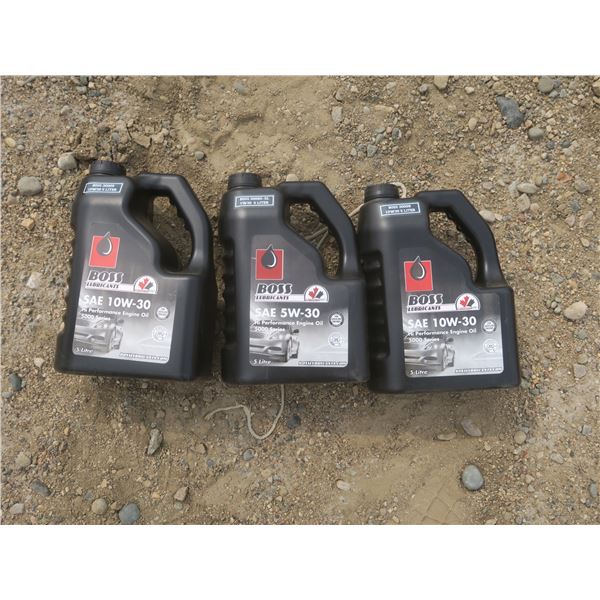 3 5litre jugs of SAE 5W-30 1 jug of 50W-30