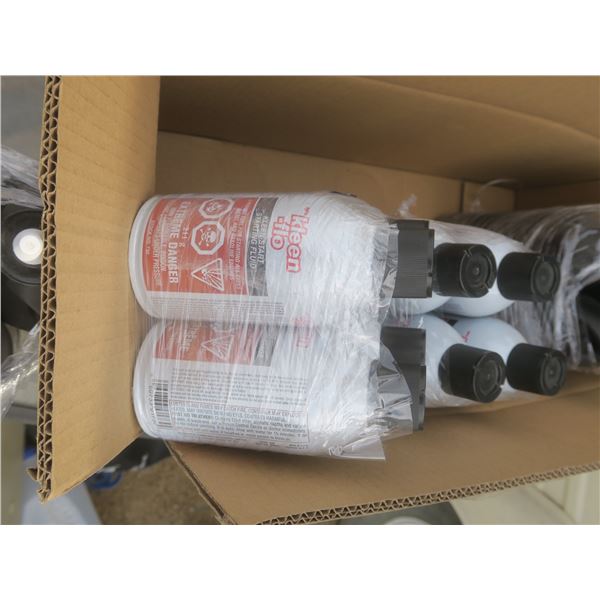 16 bottles of starting fluid 7 bottles of gear oil