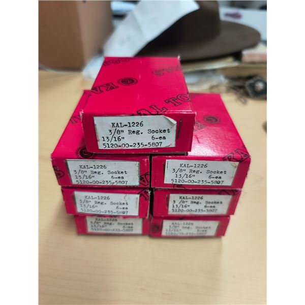7 boxes of 6x 13/16 sockets for 3/8" drive