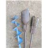 Image 2 : a post hole auger and 2 post hole shovels