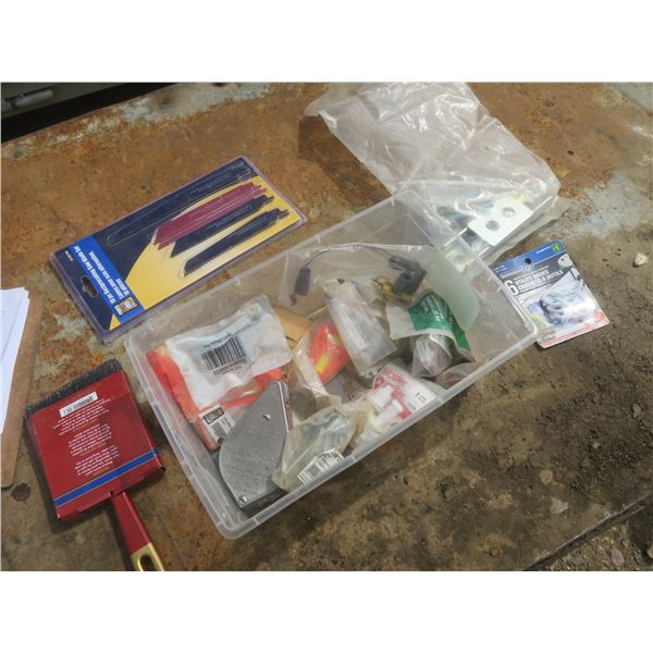 tote of assorted hardware