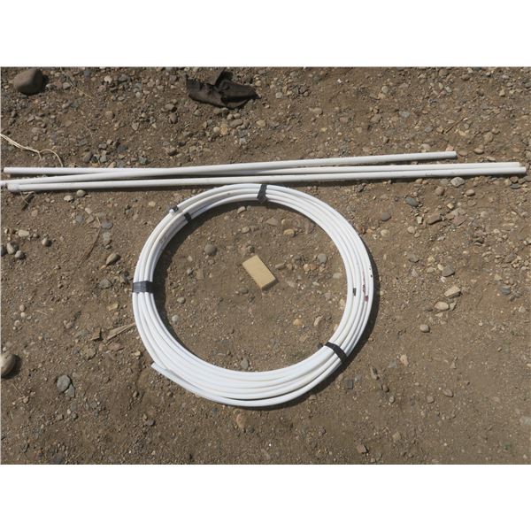 roll of 5/8 pex pipe and 3 79" PVC pipe