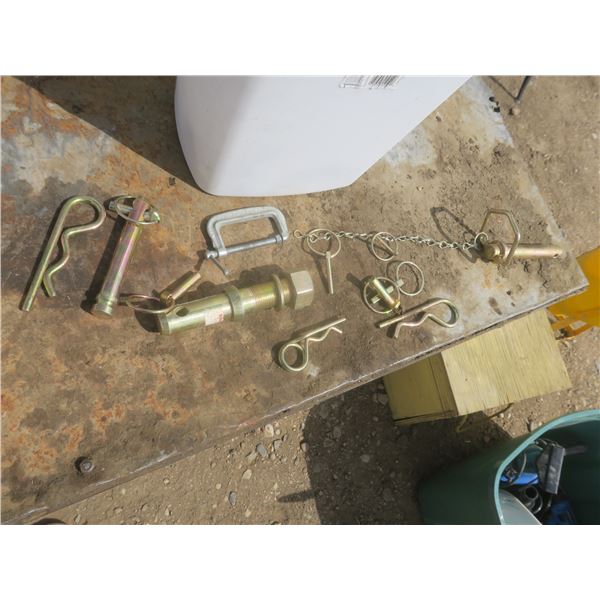 assorted pins and clamps