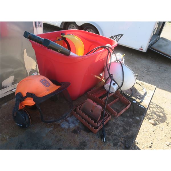 tote of assorted hardware