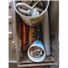 Image 3 : metal tool box with assorted hardware