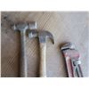 Image 2 : 2 hammers and a 14" pipe wrench