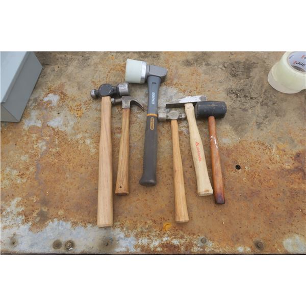 lot of assorted hammers