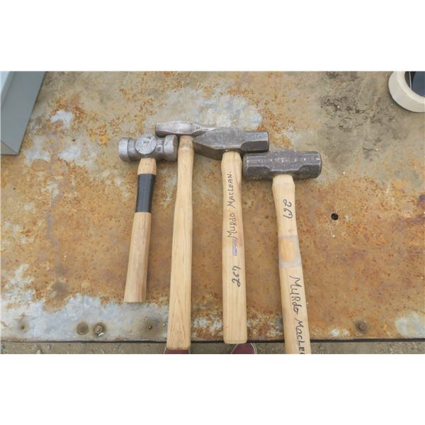 lot of assorted hammers