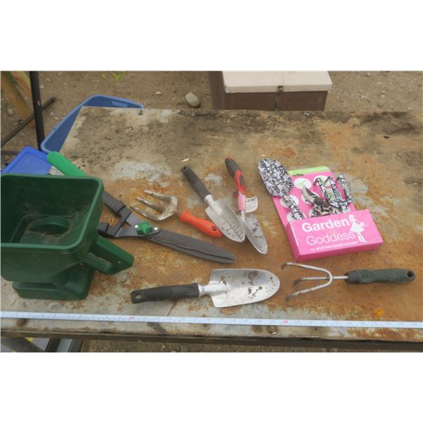 assorted gardening tools