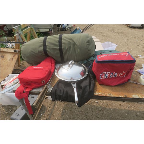 lot of camping gear