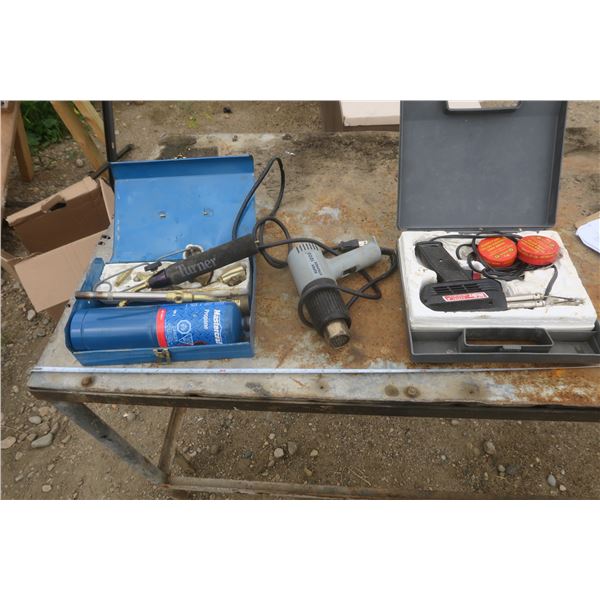 soldering iron, heat gun, propane torch