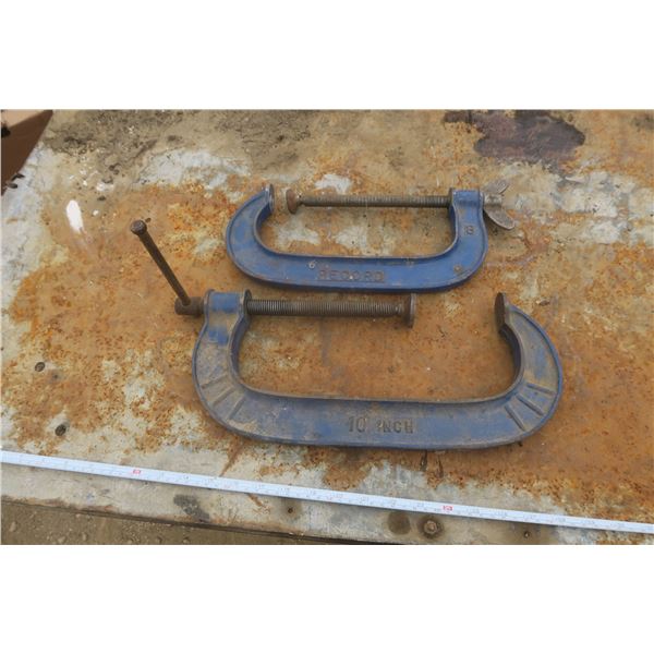2 c-clamps - 10" and 8"