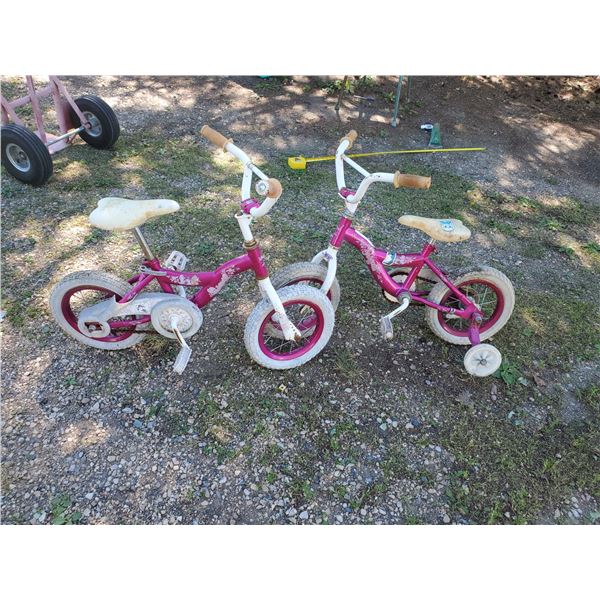 Pair of Disney princess kids bikes