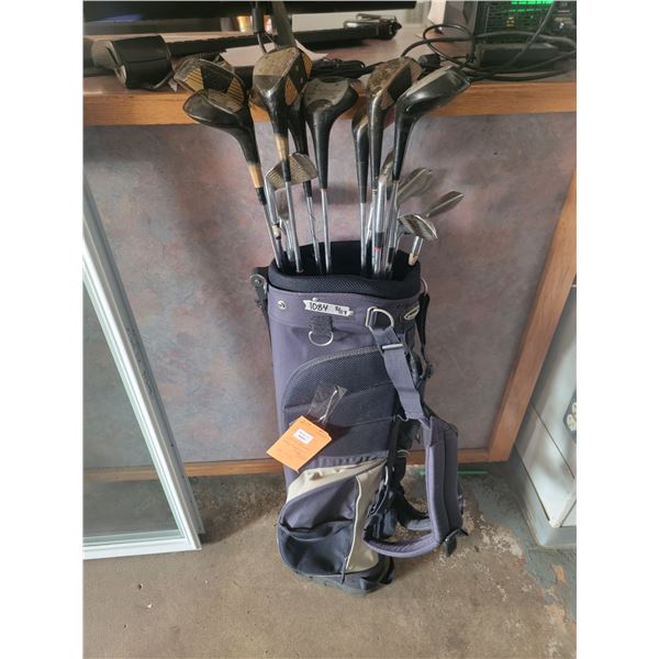 golf bag and clubs