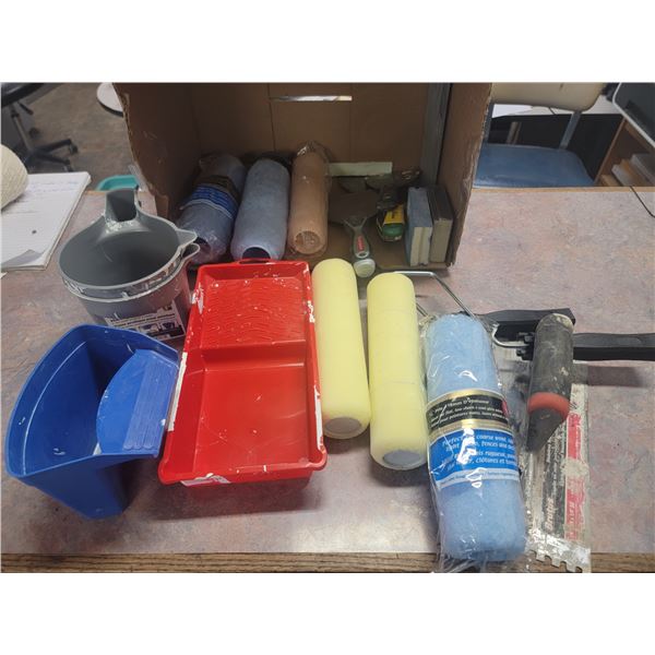 box of painting supplies