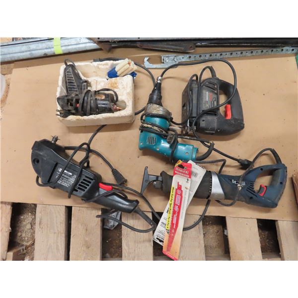 box of assorted power tools