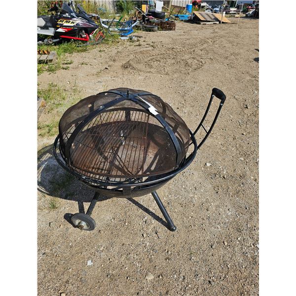 outdoor fire pit on wheels