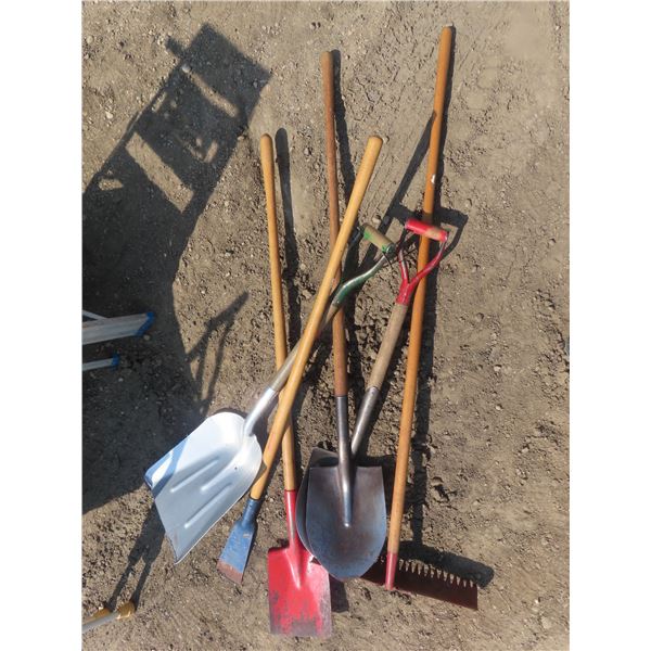 Lot of Shovels & Rakes