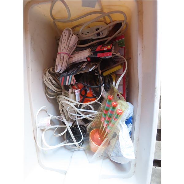 tote of extension cords