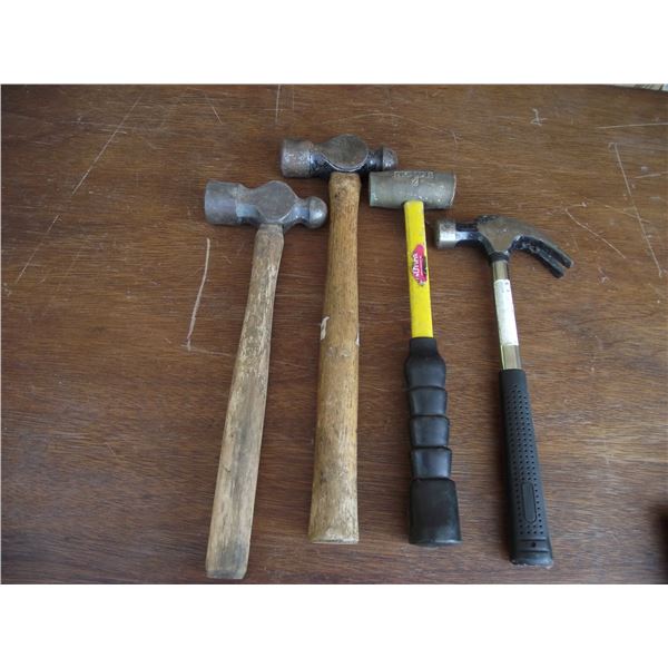 2 Ball peen, 1 Brass and 1 Claw Hammer.