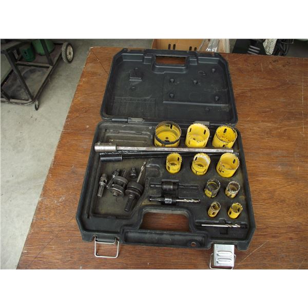 Dewalt Hole Saw set C/W extensions,  mandrels and case.