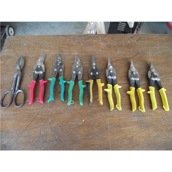 8 sets of various tin snips.
