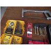 Image 4 : 2-Dewalt drill bit sets, 2- sets small wrenches, mini light kit, 3-jig saw blades, and 1 hacksaw.