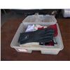 Image 5 : 7 Pairs of assorted gloves, 1 pair of rubber boot liners (new), and 4 bunge cords.